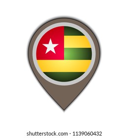 Flag icon pin of togo