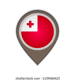 Flag icon pin of tonga