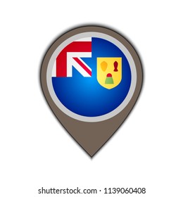 Flag icon pin of turks-adn-caicos