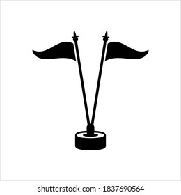 Flag Icon, Flag Pole, Flag Pole Marking Vector Art Illustration
