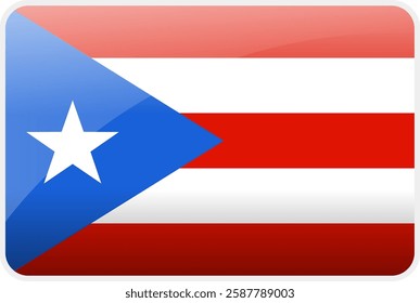 Flag Icon of Puerto Rico Country,National Vector Flag Iconic Symbol and Colors of Puerto Rico flag.