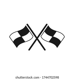 Flag icon, race flag symbol, start and finish symbol vector illustration. color editable