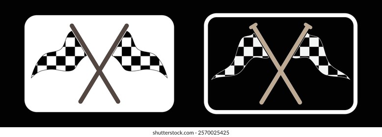Flag icon. Racing flag icon set. Race flag, checkered, sports, car, moto. Eps 10.