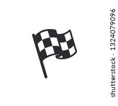 Flag icon. Racing sign. Checkered racing flag. Chequered racing flag on flagstaff. Black and white flag. Vector illustration. Finish, start mark. Racing symbol. Competition symbol. Game icon.
