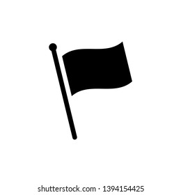 Flag icon. Racing sign. Checkered racing flag. Checkered racing flag on flagstaff. Black and white flag. Vector illustration. Finish, start mark. Racing symbol. Competition symbol. Game icon.