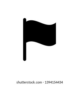 Flag icon. Racing sign. Checkered racing flag. Checkered racing flag on flagstaff. Black and white flag. Vector illustration. Finish, start mark. Racing symbol. Competition symbol. Game icon.