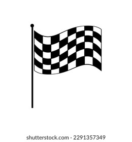 Flag icon. Racing sign. Checkered racing flag. Chequered racing flag on white background..eps