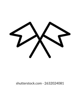 Flag icon representing signaling, racing, crossed flags or competition