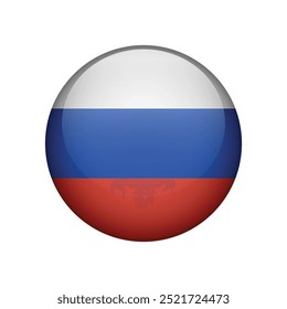 Flaggensymbol von Russland einzeln auf weißem Hintergrund. Vektorgrafik.