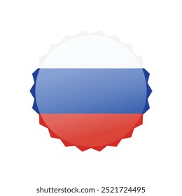 Flag icon of Russia isolated on white background. Vector illustration.