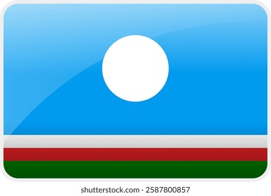 Flag Icon of Sakha Country,National Vector Flag Iconic Symbol and Colors of Sakha flag.