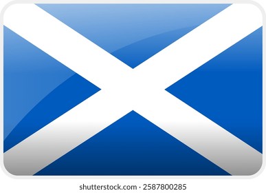 Flag Icon of Scotland Country,National Vector Flag Iconic Symbol and Colors of Scotland flag.