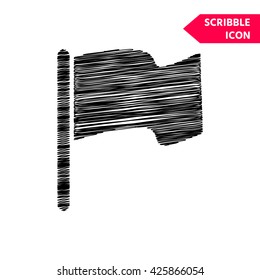 Flag icon. Scribble icon for you design.