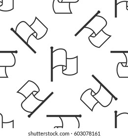 Flag icon seamless pattern on white background. Vector Illustration