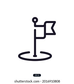 flag icon. Search Engine Optimization icons. Data organization and Development. Thin line web icon collection. Simple vector illustration.