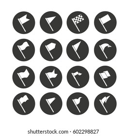 flag icon set in circle buttons