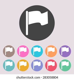 Flag icon. Set of colored icons.
