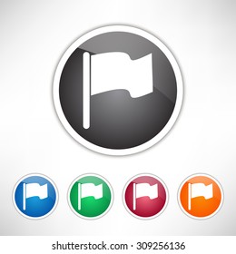 Flag icon. Set of colored icons.