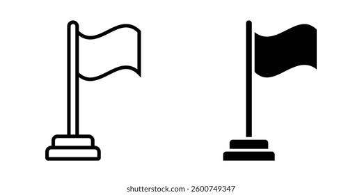 Flag icon set. Flat illustration of icons on a white background