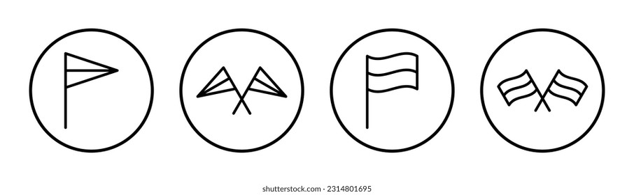 Flag icon set illustration. Gps location pin map. Location marker symbol.