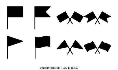 Flag icon set illustration. Gps location pin map. Location marker symbol.