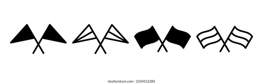 Flag icon set illustration. Gps location pin map. Location marker symbol.