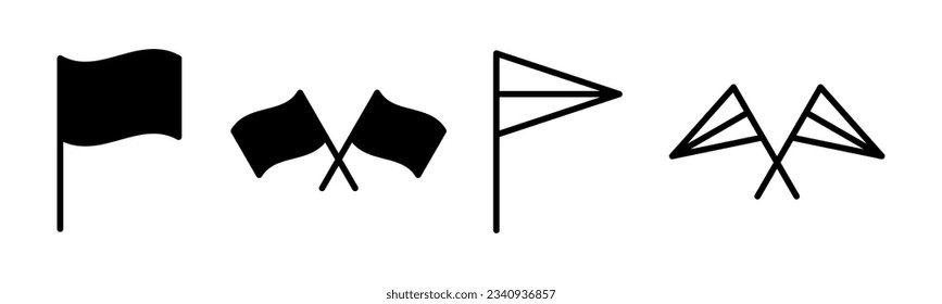 Flag icon set illustration. Gps location pin map. Location marker symbol.