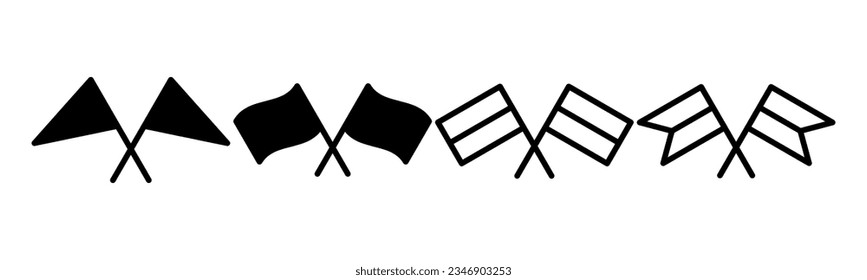 Flag icon set illustration. Gps location pin map. Location marker symbol.