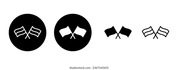 Flag icon set illustration. Gps location pin map. Location marker symbol.