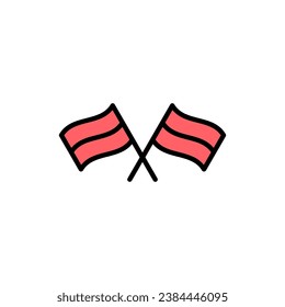 Flag icon set illustration. Gps location pin map. Location marker symbol.