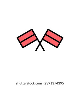 Ilustración del conjunto de iconos de la bandera. Mapa del pin de ubicación de Gps. Símbolo del marcador de ubicación.