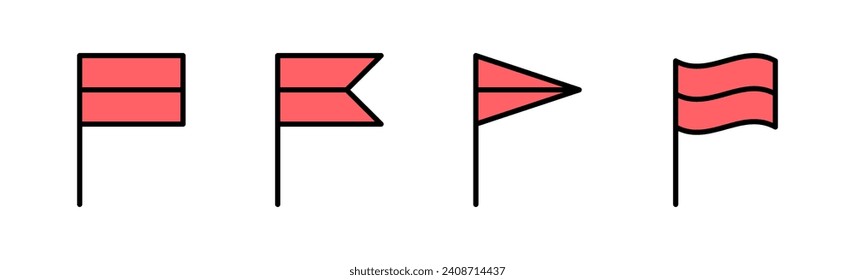 Flag icon set illustration. Gps location pin map. Location marker symbol.