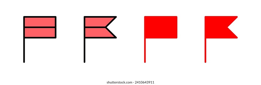 Ilustración del conjunto de iconos de la bandera. Mapa del pin de ubicación de Gps. Símbolo del marcador de ubicación.