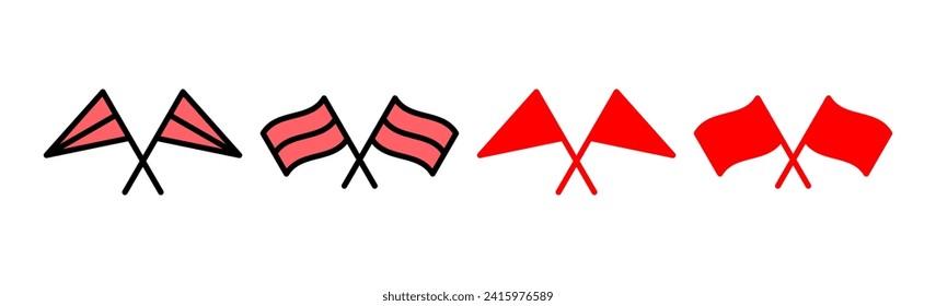 Ilustración del conjunto de iconos de la bandera. Mapa del pin de ubicación de Gps. Símbolo del marcador de ubicación.