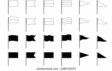 flag icon set isolated on white background