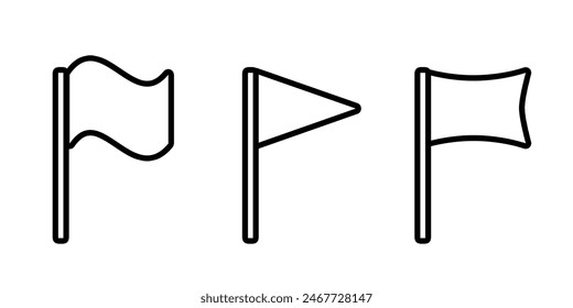 Flag icon set isolated on white background. Vector illustration.