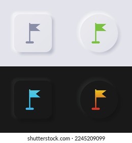Flag icon set, Multicolor neumorphism button soft UI Design for Web design, Application UI and more, Icon set, Button, Vector.