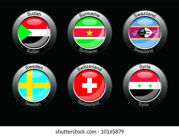 Flag icon set (part 28 – Sudan, Suriname, Swaziland, Sweden, Switzerland, Syria)