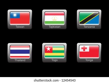 Flag icon set (part 29 – Taiwan, Tajikistan, Tanzania, Thailand, Togo, Tonga)