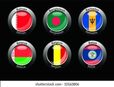 Flag icon set (part 3 - Bahrain, Bangladesh, Barbados, Belarus, Belgium, Belize)