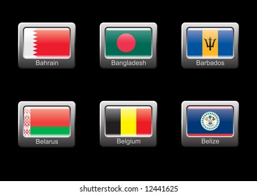 Flag icon set (part 3 - Bahrain, Bangladesh, Barbados, Belarus, Belgium, Belize)