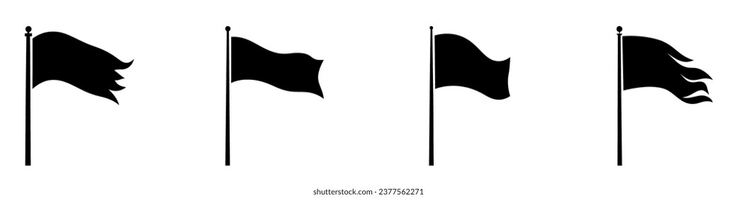 Flag icon set. Flag signs isolated on white background. Vector illustration
