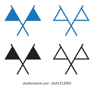 flag icon set. flag icon solid and line style. eps file.