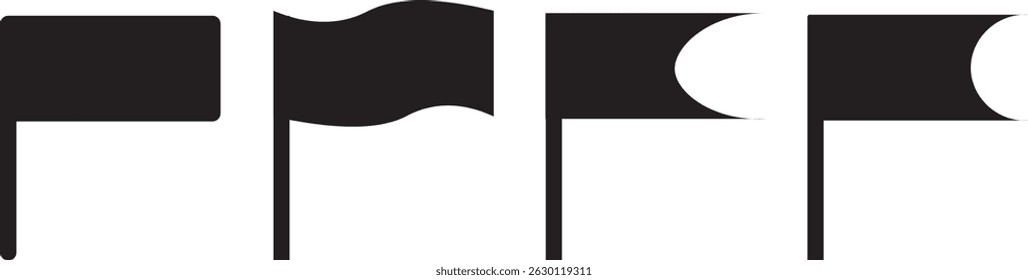 Ícone de sinalizador define vetor. Diferentes ícones de sinalizador definidos. Conjunto de símbolos de ilustração de ícones de bandeira vermelha,
