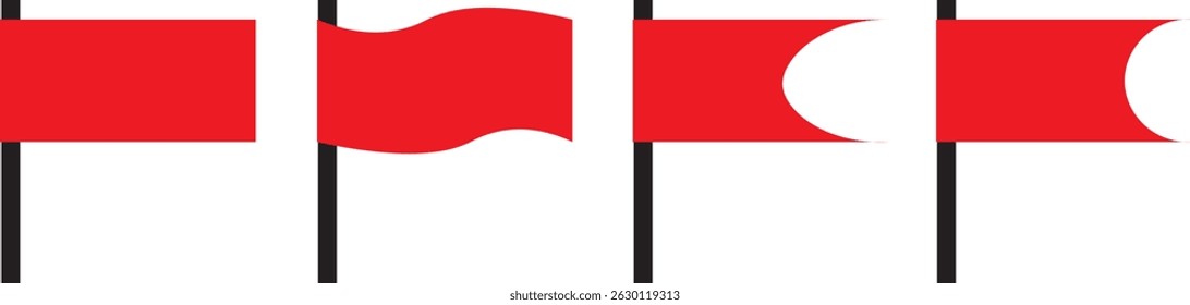 Flag icon set vactor. Different flag icons set. Set of red flag icons illustration symbol,
