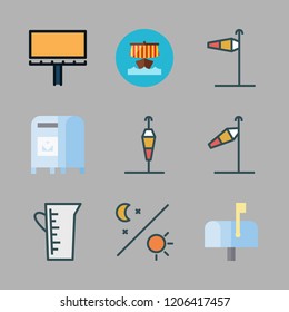 flag icon set. vector set about day, viking ship, wind sign and cup icons set.