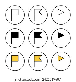 Flag icon set vector. Gps location pin map. Location marker symbol.