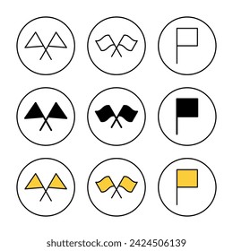 Flag icon set vector. Gps location pin map. Location marker symbol.
