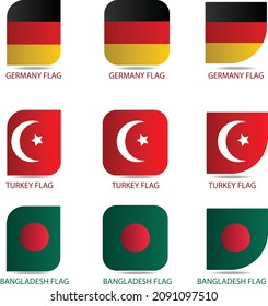 Icono de bandera conjunto de ilustraciones vectoriales