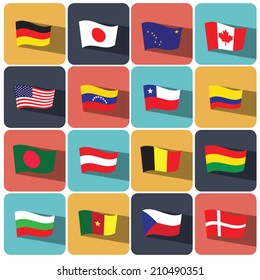 flag icon set vector illustration eps10 